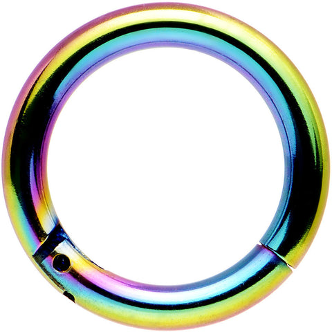 14G 5/16 Rainbow Anodized Hinged Segment Ring