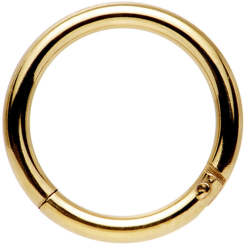 14G 3/8 Gold Tone Anodized Hinged Segment Ring