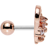 Clear CZ Rose Gold Plated Heart Cartilage Earring 16G 1/4