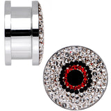 5/8 Clear Red Black Gem Look Me in the Eye Screw Fit Plug Set