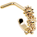 18G Gold PVD Daisy Flower Chain Faux Hoop L Shaped Nose Ring