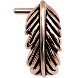 18G Rose Gold PVD Feather Faux Hoop L Shaped Nose Ring
