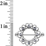 14G 1 1/16 Clear Gem Always Angelic Halo Heart Nipple Shield Set