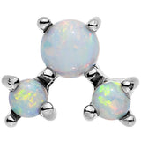 18G White Synthetic Opal Steel Triad Tragus Cartilage Earring