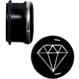 7/8 Black PVD Show Me Shapes Rhombus Single Flare Plug Set