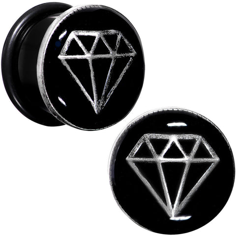 5/8 Black PVD Show Me Shapes Rhombus Single Flare Plug Set