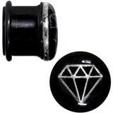9/16 Black PVD Show Me Shapes Rhombus Single Flare Plug Set