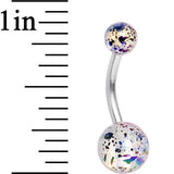 Clear Acrylic Big Bottom Ball Color Splash Basic Belly Ring