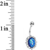 Blue Faux Opal Who Could Be So Fair Frame Belly Ring