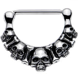 316L Stainless Steel Five Scary Skulls Nipple Clicker