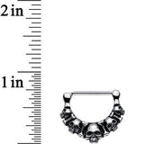 316L Stainless Steel Five Scary Skulls Nipple Clicker