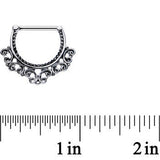 14G 1/2 Steel Tribal Heart Filigree Nipple Clicker Set