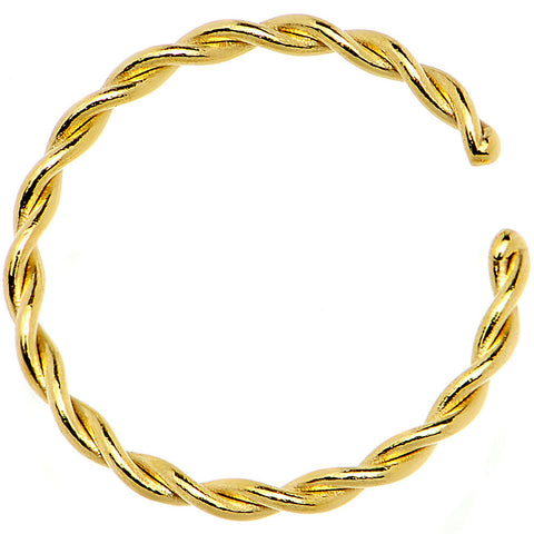 18G 3/8 Gold IP Annealed Steel Seamless Braided Circular Ring