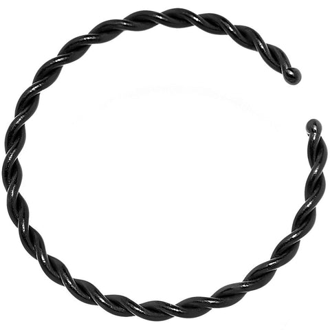 20G 3/8 Black IP Annealed Steel Seamless Braided Circular Ring