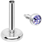 18G 1/4 Tanzanite 2mm CZ Internally Threaded Cartilage Earring