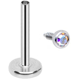 18G 5/16 Aurora 2mm CZ Internally Threaded Labret Monroe Tragus