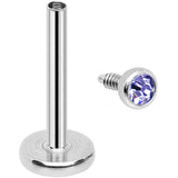 18G 5/16 Tanzanite 2mm CZ Gem Internally Threaded Labret