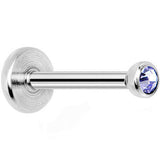 18G 5/16 Tanzanite 2mm CZ Gem Internally Threaded Labret