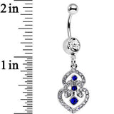 Clear Blue Gem Fancy Delilah Dangle Belly Ring