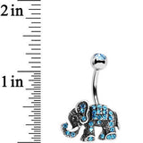 Aqua Gem Lucky Little Elephant Belly Ring