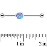 14G Blue Faux Opal Opulence Industrial Barbell 38mm