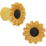 00G Organic Blonde Wood Fresh SunFlower Saddle Plug Set