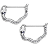 14G 9/16 Stainless Steel Slithering Snake Nipple Clicker Set