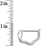 14G 9/16 Stainless Steel Slithering Snake Nipple Clicker Set