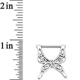 14G 1/2 Stainless Steel Swirly Wing Butterfly Nipple Clicker Set