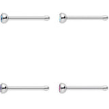 20G 1/4 Aurora Pink Purple Aqua Stainless Steel Nose Bone 4 Pack Set