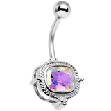 Aurora Gem Fancy Furbish Frame Belly Ring