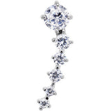 18G 5/16 Clear Gem Cascading Curved Left Ear Cartilage Earring