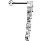 18G 5/16 Clear Gem Cascading Curved Left Ear Cartilage Earring