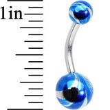 Blue Swirl Ball Ends Super Simple Belly Ring