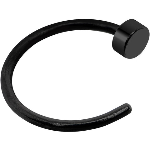 22G 1/4 Black PVD Plated Stainless Steel Nose Hoop