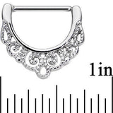 14G 9/16 Stainless Steel Fancy Filigree Nipple Clicker Set