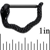 14G 9/16 Black Anodized Slithering Snake Nipple Clicker Set