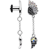 4G Aurora Black Gem Arial Angel Wings Dangle Plug Set