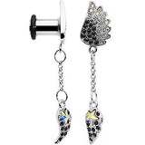 2G Aurora Black Gem Arial Angel Wings Dangle Plug Set