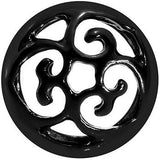 0G Steel Black Filigree Duet Heart Saddle Plug Set