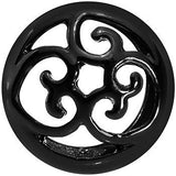 1/2 Steel Black Filigree Duet Heart Saddle Plug Set