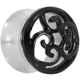 5/8 Steel Black Filigree Duet Heart Saddle Plug Set