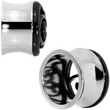 5/8 Steel Black Filigree Duet Heart Saddle Plug Set