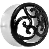 20mm Steel Black Filigree Duet Heart Saddle Plug Set