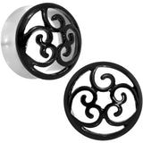 7/8 Steel Black Filigree Duet Heart Saddle Plug Set