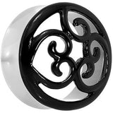26mm Steel Black Filigree Duet Heart Saddle Plug Set