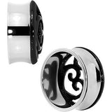 26mm Steel Black Filigree Duet Heart Saddle Plug Set