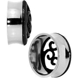 28mm Steel Black Filigree Duet Heart Saddle Plug Set