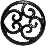 28mm Steel Black Filigree Duet Heart Saddle Plug Set