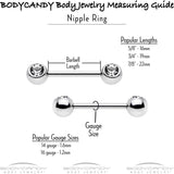 14G 13mm Combo Wrench Barbell Nipple Ring Set